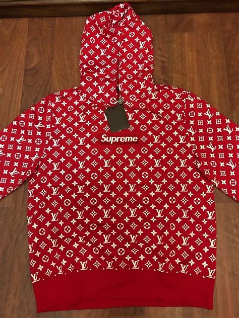 supreme lv hoodie fake|authentic louis vuitton supreme hoodie.